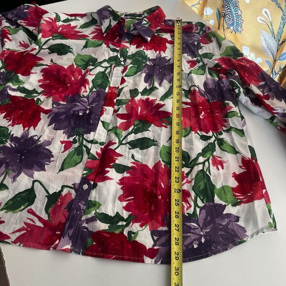 Vintage Ralph Lauren Size 3X Bright Multicolor Floral Women's Shirt Office Work - Picture 7 of 7